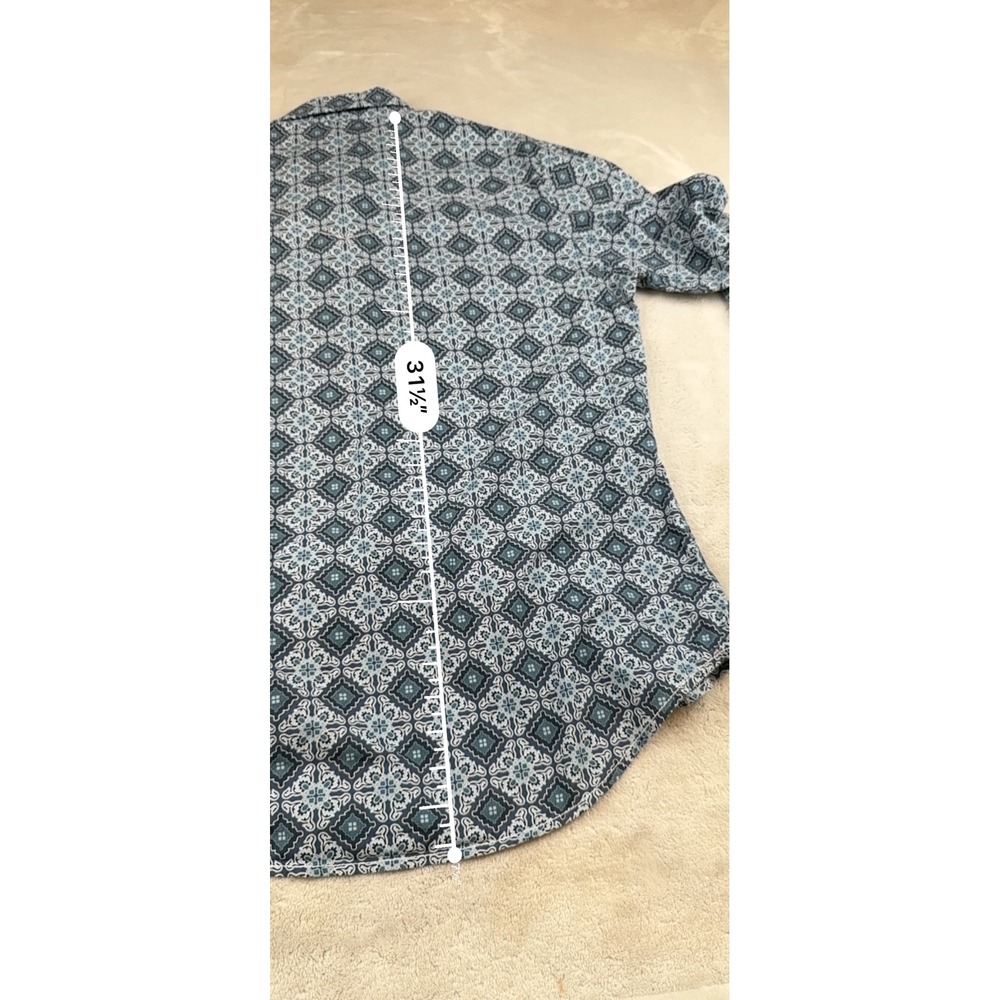 Wrangler Retro Premium Mens Long Sleeve Button Down Shirt Blue Pattern L - Picture 7 of 7